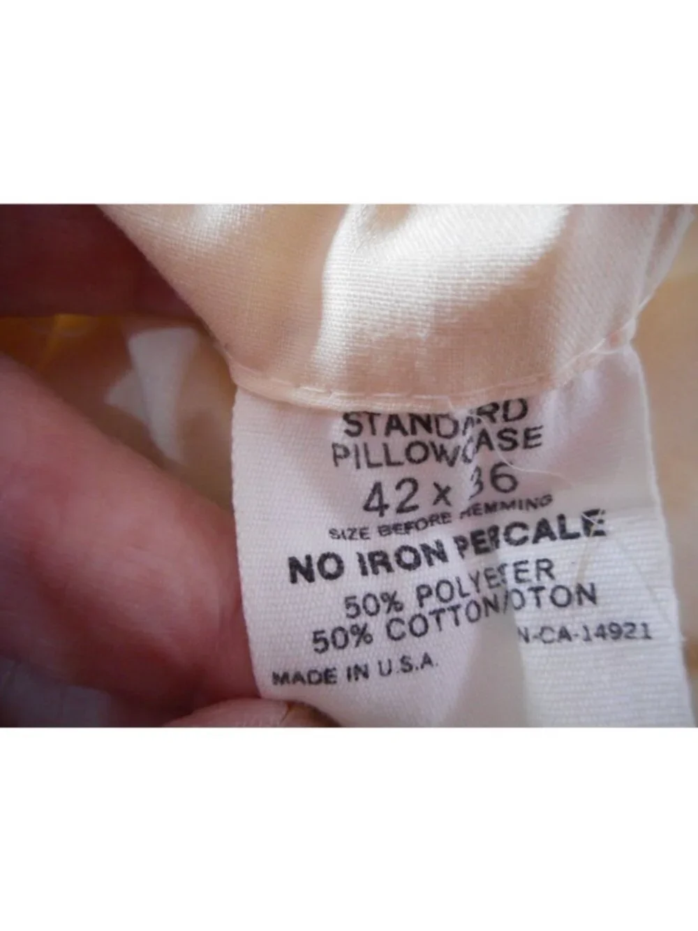 Vintage floral bow cream tan blue 50/50 cotton poly Standard Pillowcase